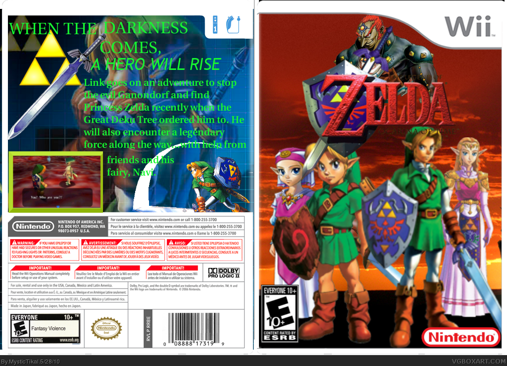 The Legend of Zelda: Ocarina of Time box cover