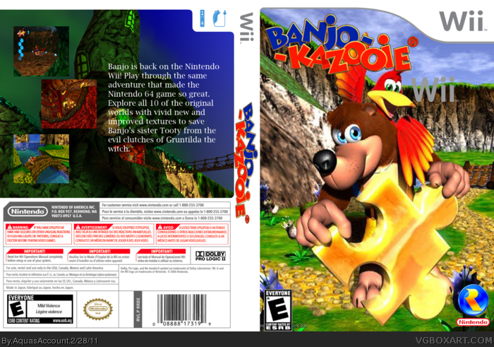 Banjo-Kazooie Wii box art cover