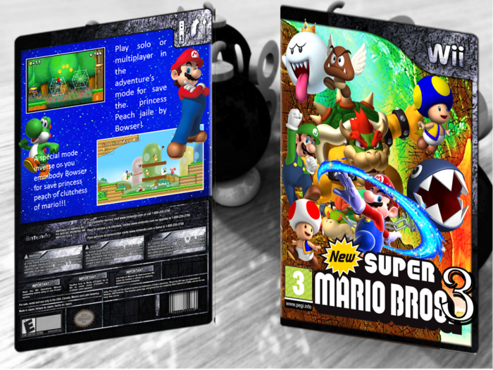 New Super Mario Bros 3 box art cover