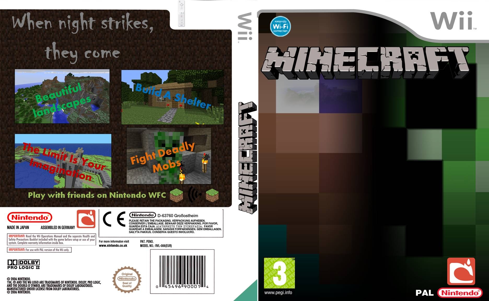 Minecraft Wii box cover