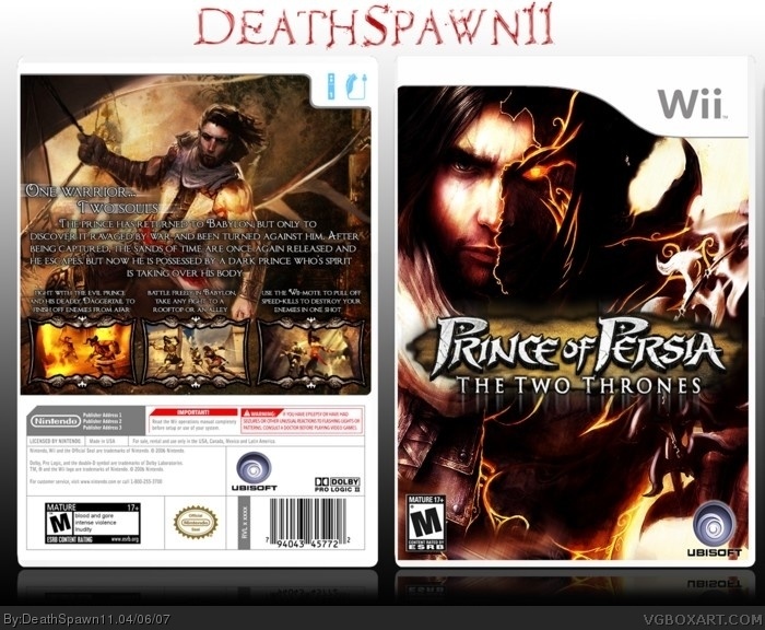 Prince of Persia: the Two Thrones box art cover