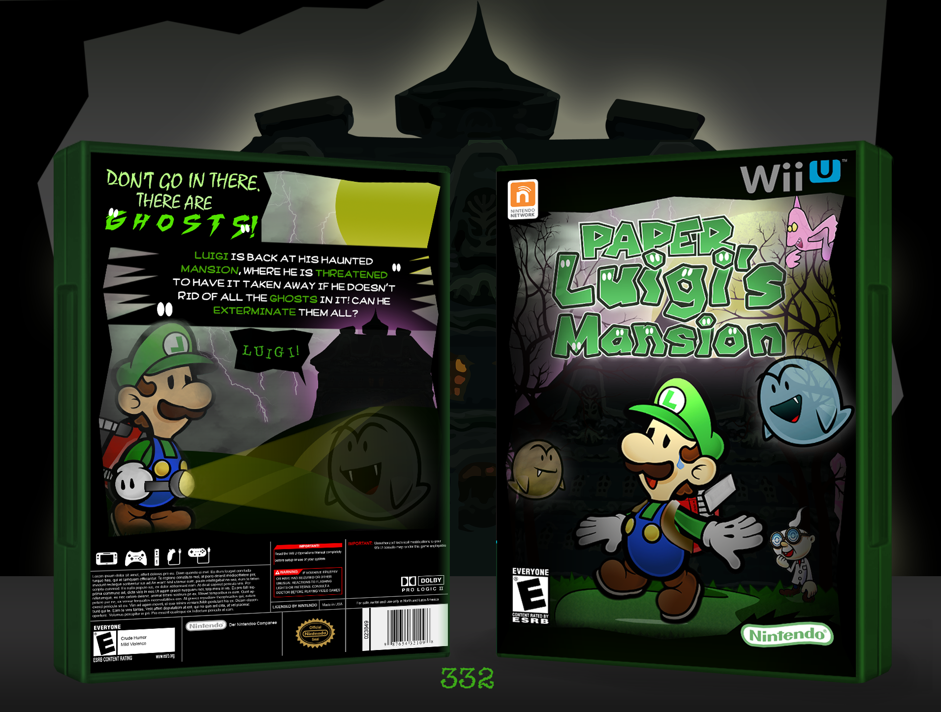 Paper Luigi's Mansion box cover