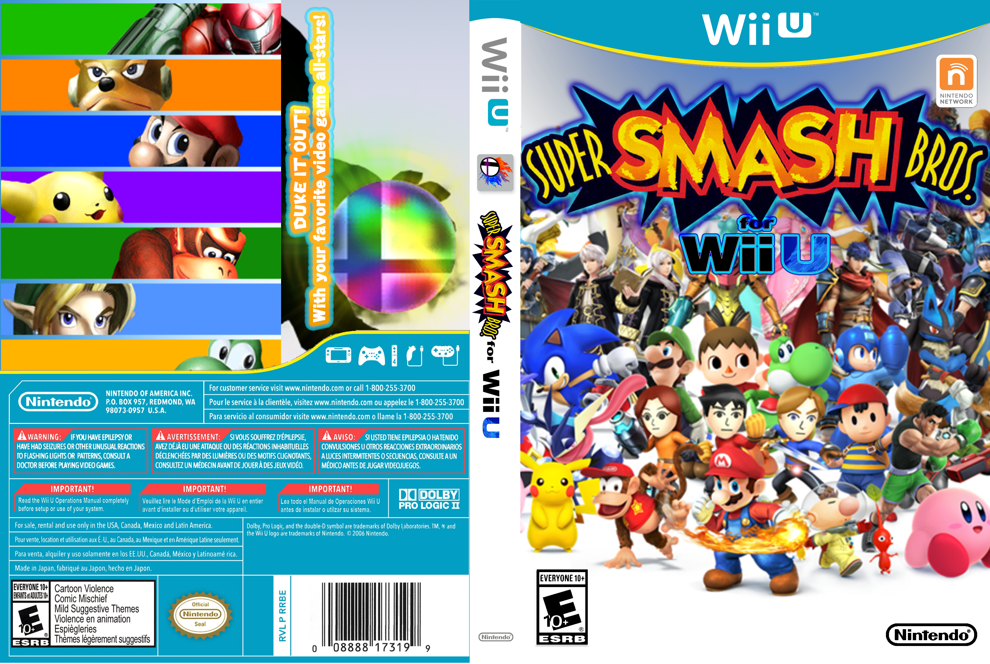 Custom Super Smash Bros. Wii U box cover