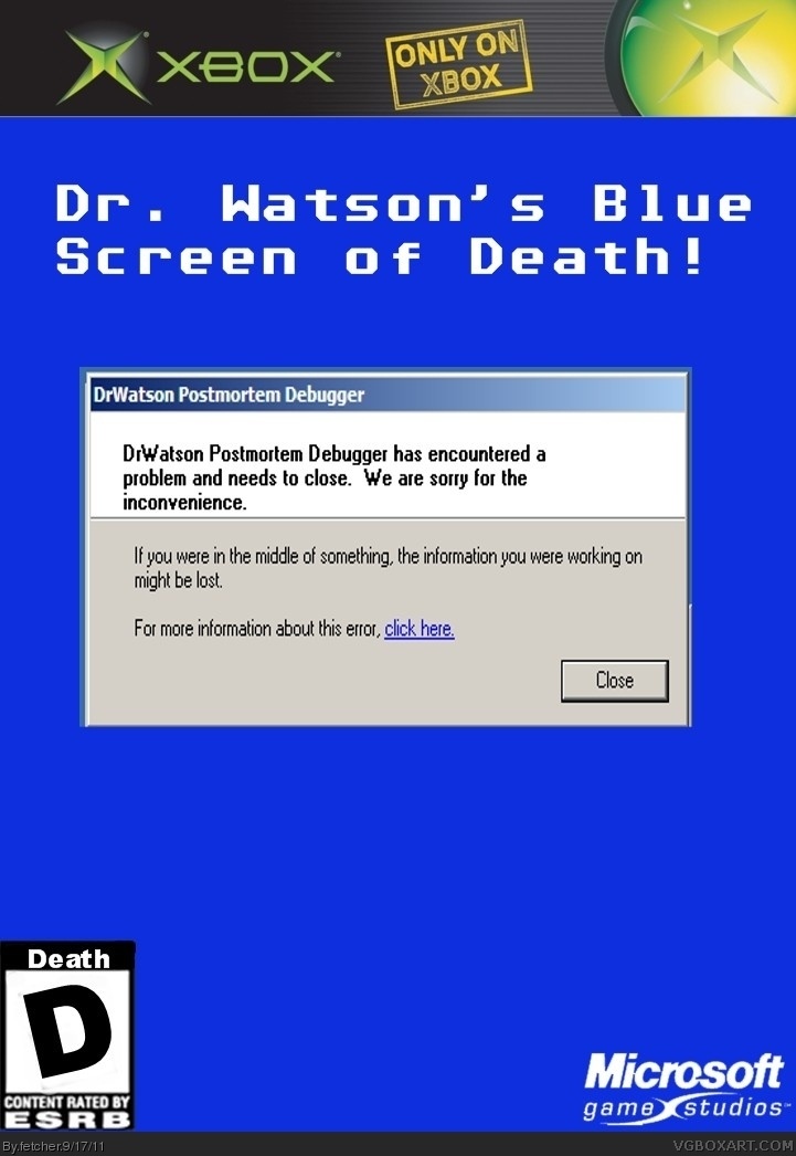 Dr. Watson's Blue Screen of Death! box cover