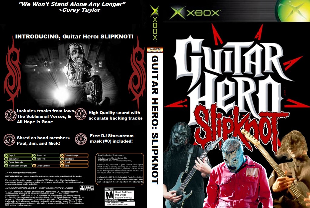 GUITAR HERO: SLIPKNOT box cover